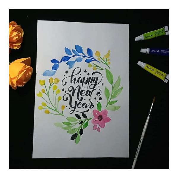 Calligraphy Creators -Happy New Year -Handmade Art Without Frame